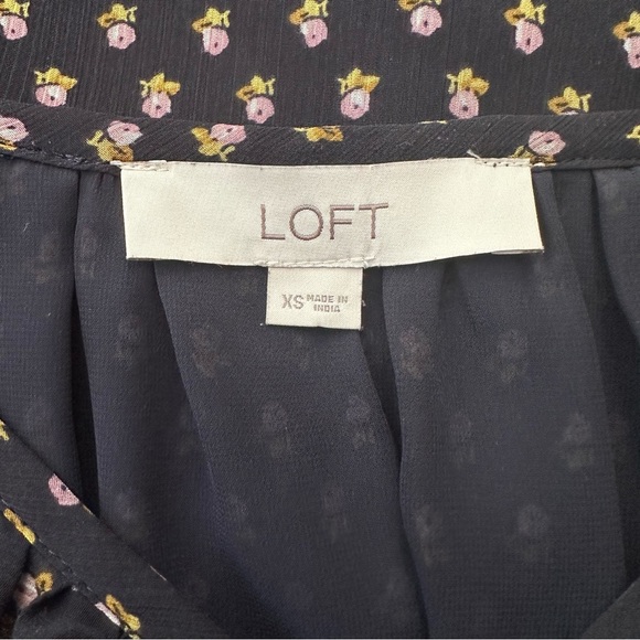 LOFT Rose Ruffle V-neck Blouse - Picture 7 of 8